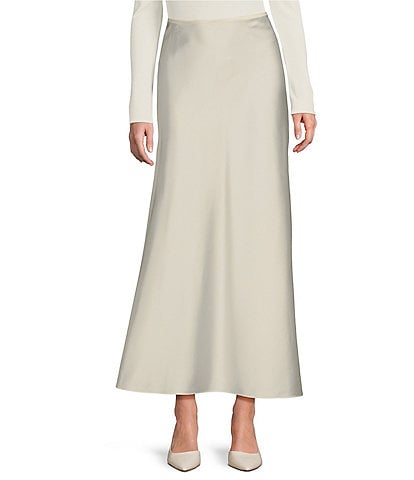 Antonio Melani Bella A-Line Satin Midi Skirt