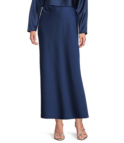 Antonio Melani Bella A-Line Coordinating Satin Maxi Skirt