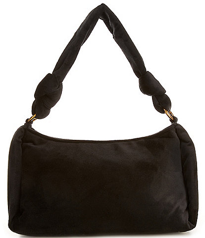 Antonio Melani Black Velvet Crescent Shoulder Bag