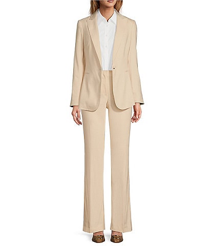 Antonio Melani Brenda Peaked Lapel Collar Long Sleeve Blazer & Coordinating Linen Trousers