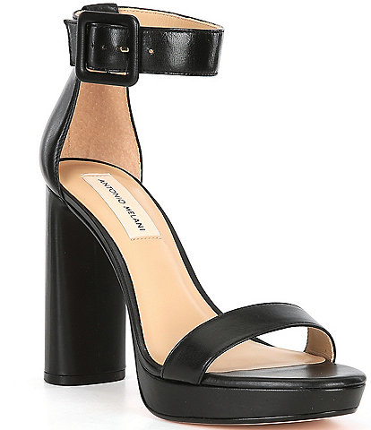 Antonio Melani Caci Leather Ankle Wrap Dress Sandals