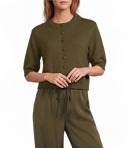Antonio Melani Cate Button Front Short Sleeve Cardigan