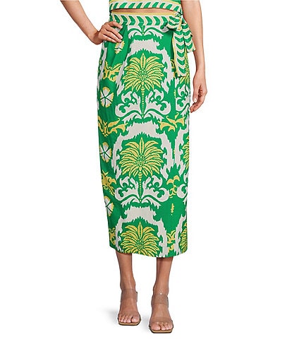Antonio Melani Clio Printed Coordinating Linen Blend Skirt