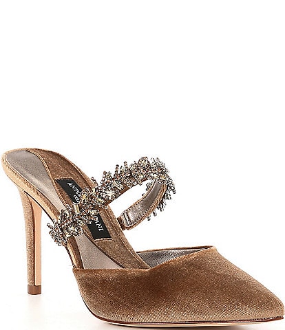 Antonio Melani Collection Nova Jeweled Velvet Mules