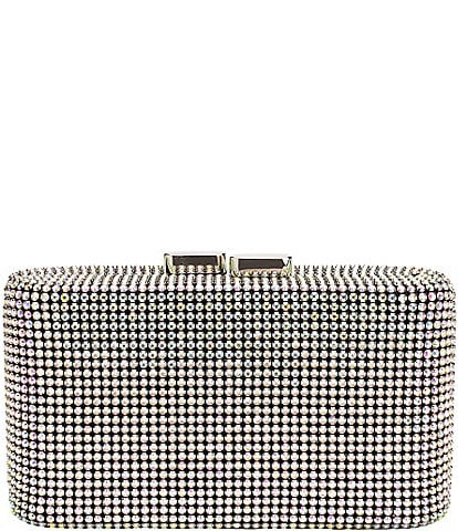 Antonio Melani Curved Multi Mesh Rhinestone Minaudiere Clutch