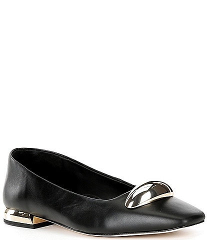 Antonio Melani Dacey Leather Dome Ornament Flats