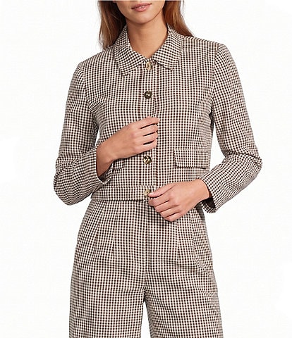 Antonio Melani Dakotah Gingham Button Front Coordinating Jacket