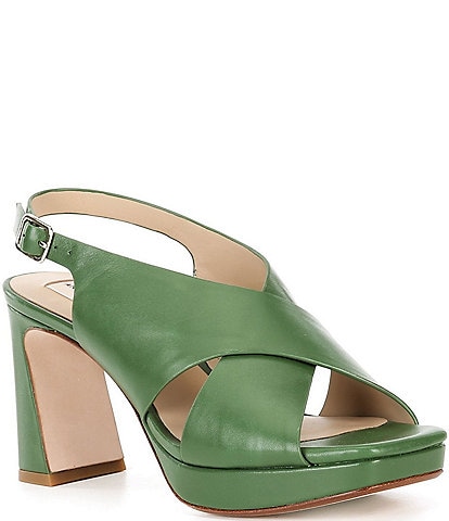 Antonio Melani Dana Leather Platform Xband Slingback Sandals