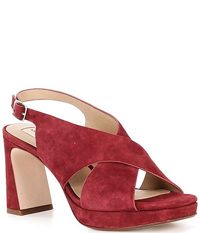 Antonio Melani Dana Suede Platform Xband Slingback Sandals