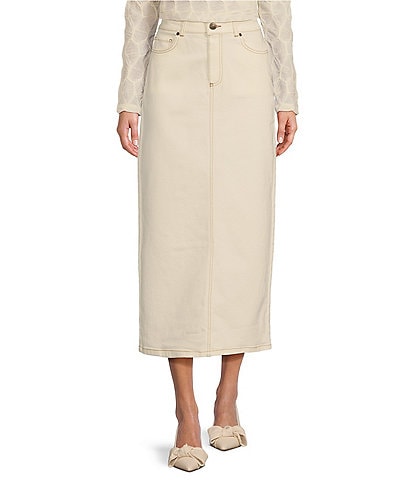 Antonio Melani Devin A-Line Demin Midi Skirt