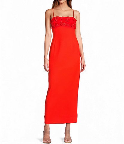 Antonio Melani Dottie Textured Linen Square Neck Sleeveless Dress