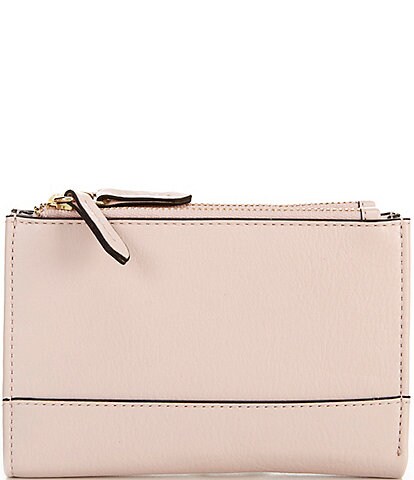 Antonio Melani Double Top Zip Small Leather Wallet