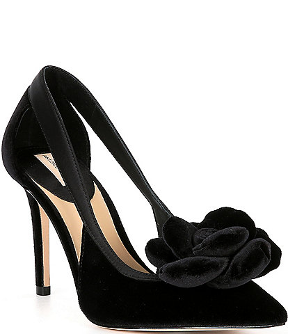 Antonio Melani Ester Velvet Flower Heel Pumps