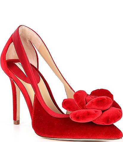 Antonio Melani Ester Velvet Flower Heel Pumps