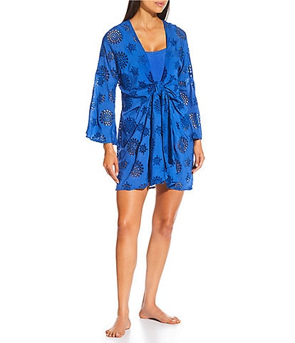Antonio Melani Eyelet Front Knot Dress Swim Cover-Up