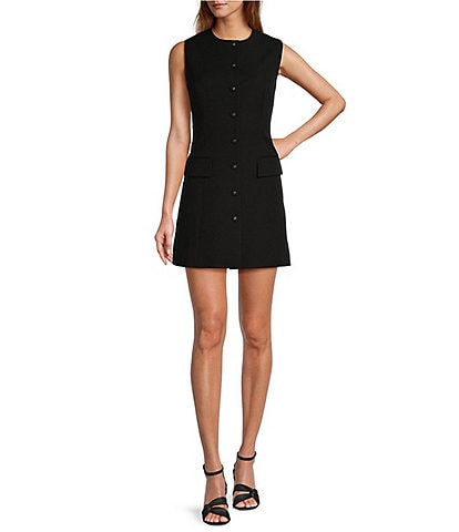 Antonio Melani Gianna Sleeveless A-Line Button Front Dress