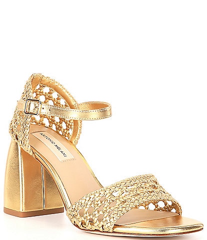 Antonio Melani Gretel Leather Woven Sandals
