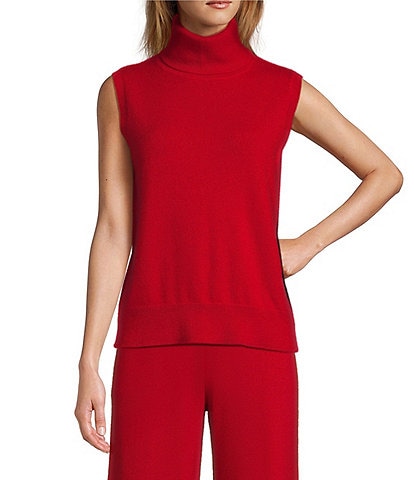 Antonio Melani Ivone Turtleneck Cashmere Sleeveless Sweater