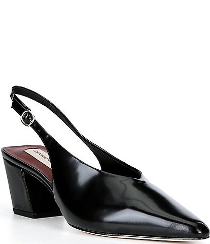 Antonio Melani Joss Leather Slingback Block Heel Pumps