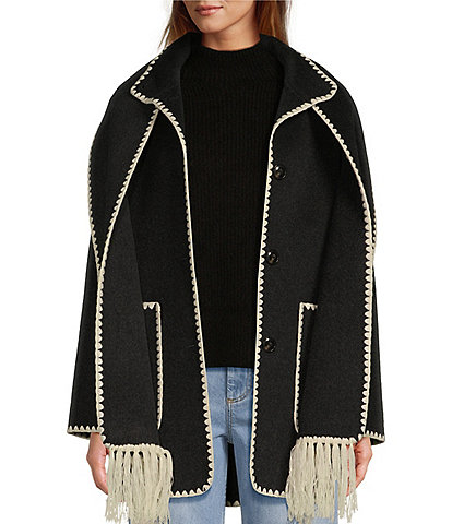 Antonio Melani Kahlani Scarf Wool Long Sleeve Jacket