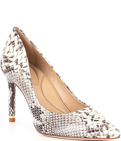 Antonio Melani Kara Pointed Toe Snake Embossed Leather Pumps