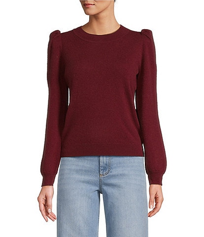 Antonio Melani Lisa Puff Sleeve Crew Neck Cashmere Sweater