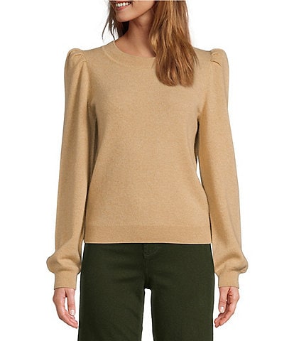 Antonio Melani Lisa Puff Sleeve Crew Neck Cashmere Sweater