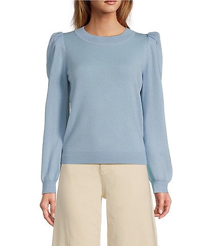 Antonio Melani Lisa Puff Sleeve Crew Neck Cashmere Sweater