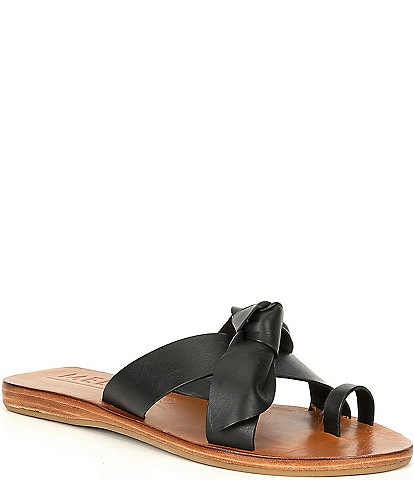 Antonio Melani Loyren Knotted Leather Thong Flat Sandals
