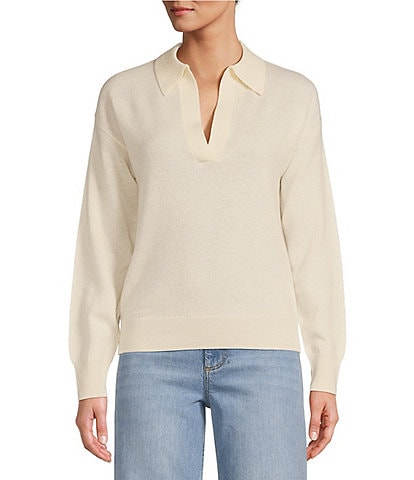 Antonio Melani Luxury Collection Maddie Cashmere Henley Long Sleeve Knit Sweater