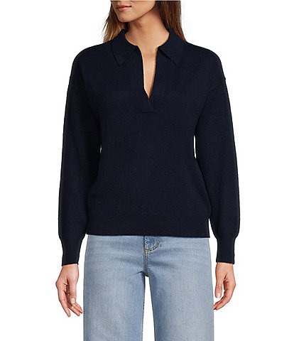 Antonio Melani Luxury Collection Maddie Cashmere Henley Long Sleeve Knit Sweater