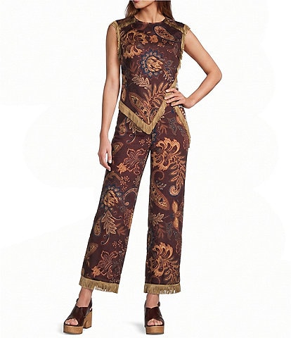 Antonio Melani Coordinating Margaret Paisley Flat Front Pants