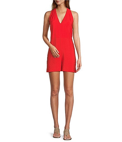 Antonio Melani Mazi Voile V-Neck Sleeveless Romper