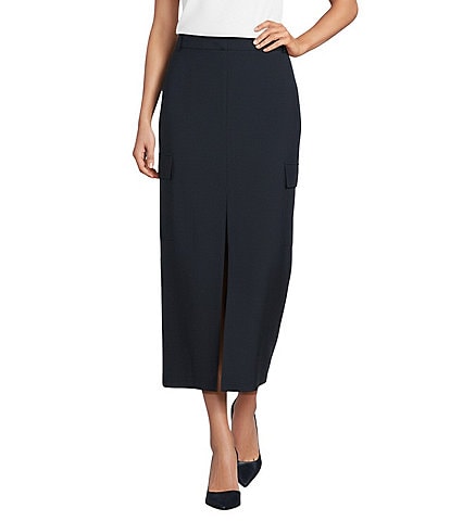 Antonio Melani Michaela Cargo Front Slit Midi Skirt