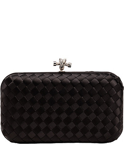 Antonio Melani Mini Weave Minaudiere Silver Metal Clutch