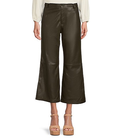 Antonio Melani Morgan Genuine Leather Culotte Crop Pants