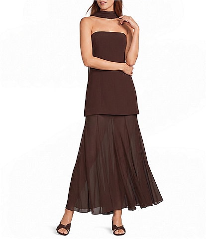 Antonio Melani Myra Chiffon Strapless Sleeveless Dress