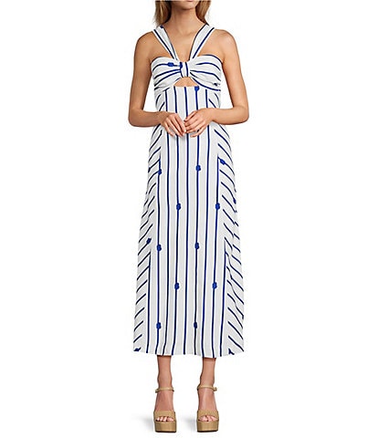 Antonio Melani Nicki Rope Print Halter Sleeveless Dress
