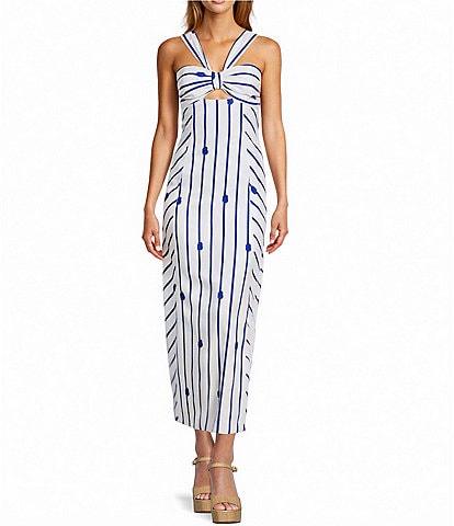 Antonio Melani Nicki Rope Print Halter Sleeveless Dress