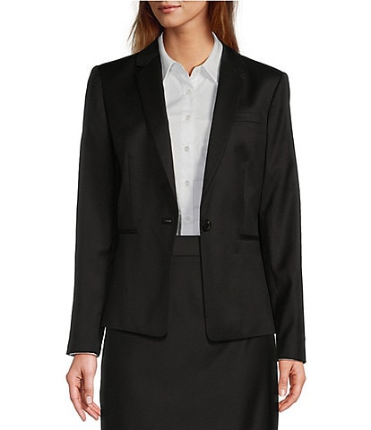 Antonio Melani Luxe Wool Loro Piana® Notch Collar Button Front Coordinating Blazer