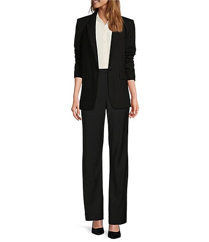 Antonio Melani Oaklynn Wool Notch Lapel Elastic Sleeve Blazer & Straight Leg Flat Front Wool Blend Pant