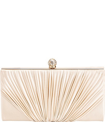 Antonio Melani Pleated Gold Metal Clutch