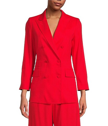 Antonio Melani Riviera Notch Lapel 3/4 Sleeve Button Front Blazer