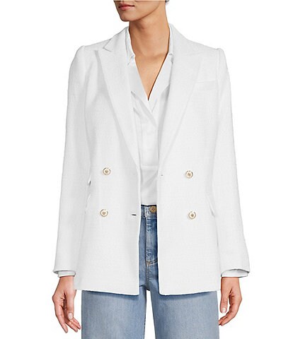 Antonio Melani Riviera Tweed Notch Lapel Long Sleeve Blazer Jacket