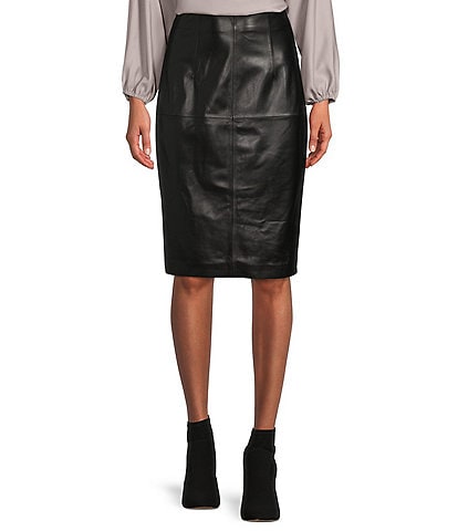 Antonio Melani Samantha Genuine Leather Pencil Skirt