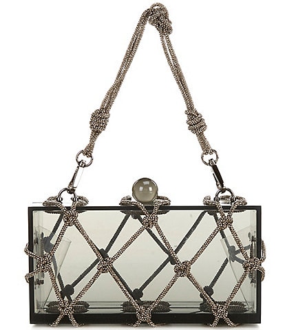 Antonio Melani Smoke Rhinestone Minaudiere Clutch