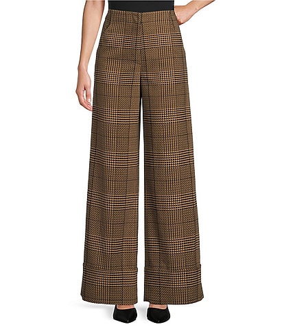 Antonio Melani Sophie Houndstooth High Rise Flat Front Long Cuff Trouser Coordinating Pant