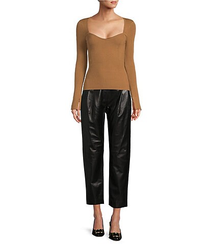 Antonio Melani Sydney Sweetheart Neck Ribbed Sweater