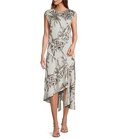 Antonio Melani Tessa Toile Print Round Neck Cap Sleeve Dress