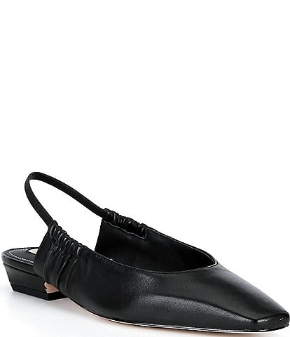Antonio Melani Winnie Leather Ruched Slingback Flats
